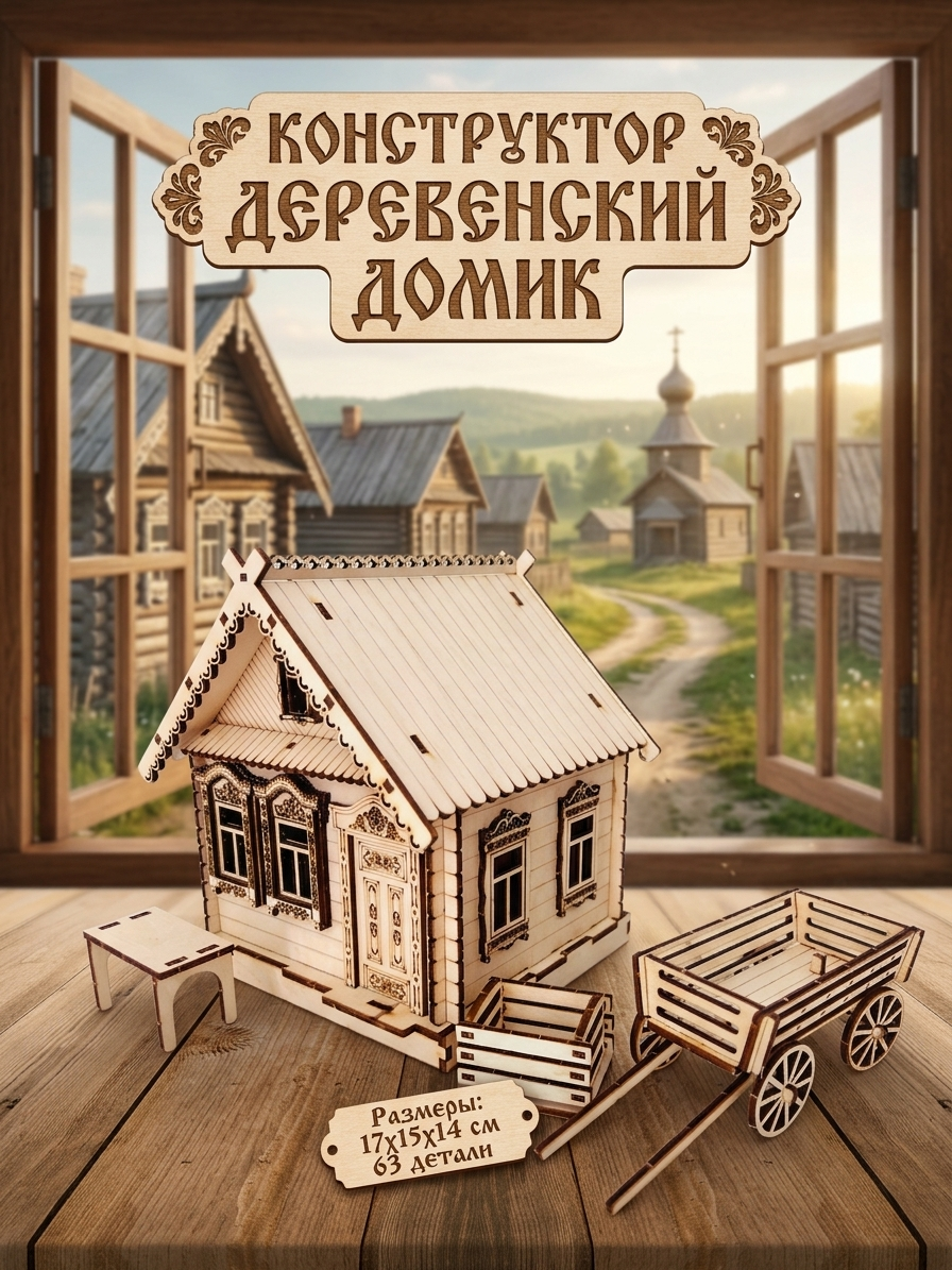 Сборная модель "ДЕРЕВЕНСКИЙ ДОМИК"